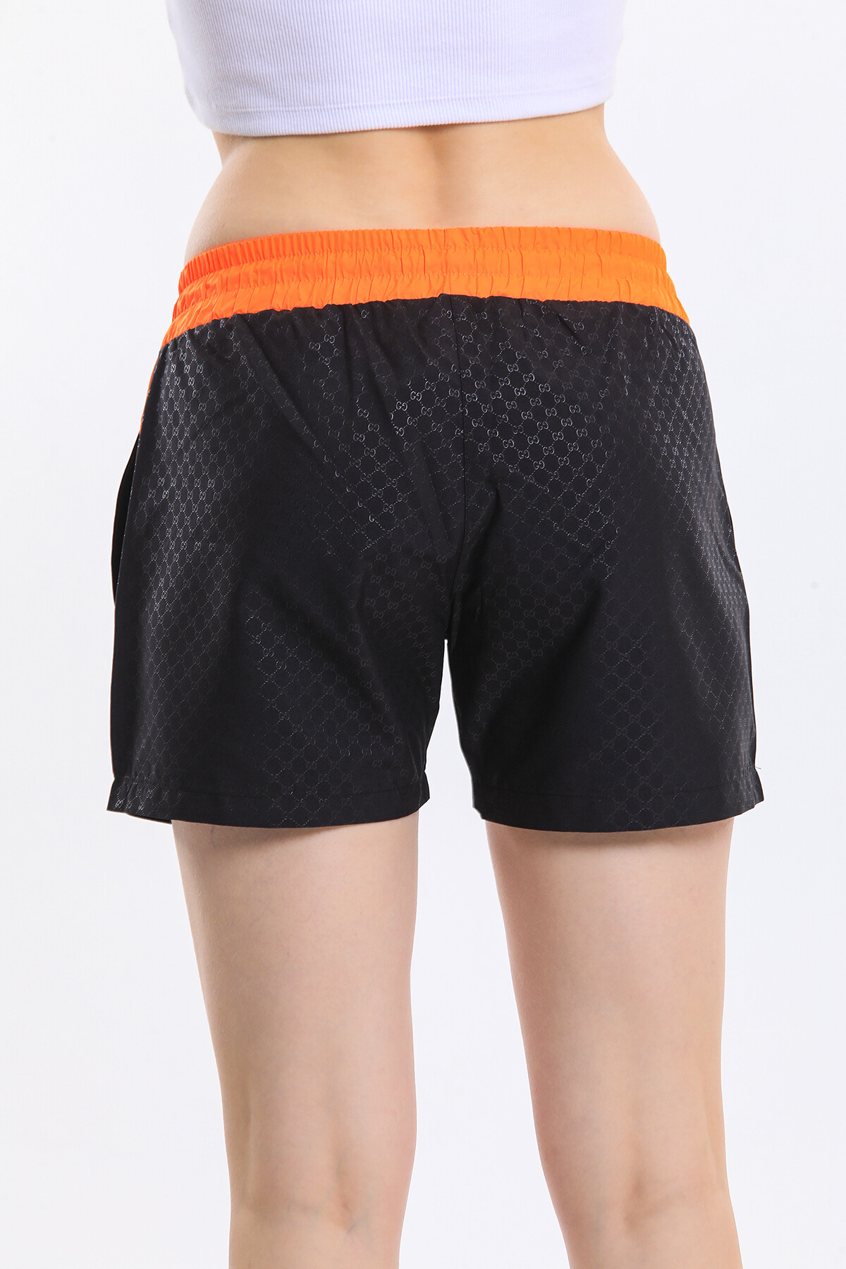 Beli Lastikli Bağcıklı Cepli Yanları Şerit Detaylı Deniz Şort