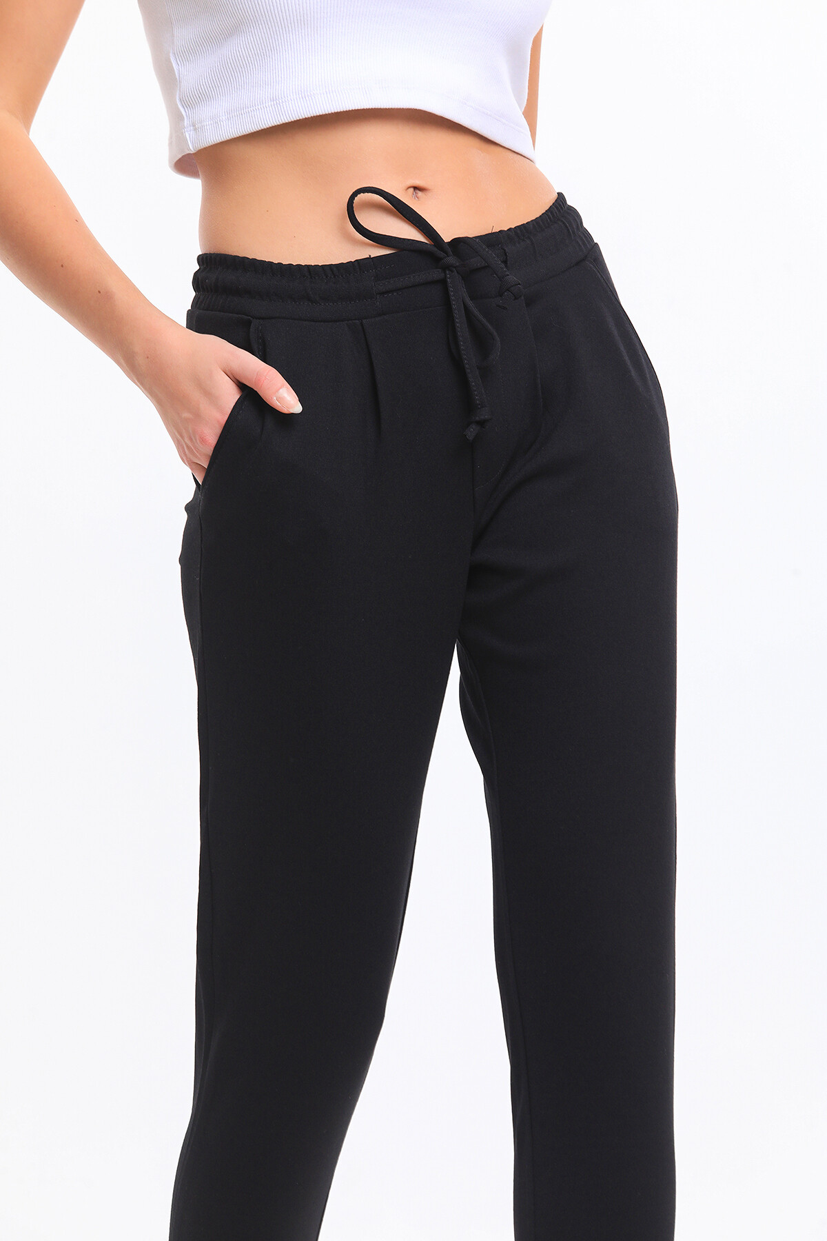 Beli Lastikli Cepli Bağcıklı Duble Paça Alt Eşofman