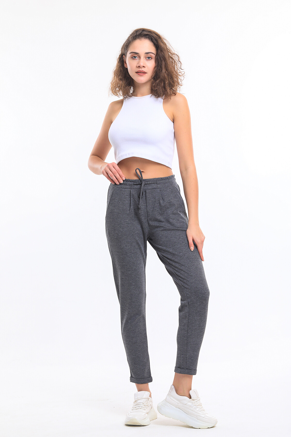 Beli Lastikli Cepli Bağcıklı Duble Paça Alt Eşofman