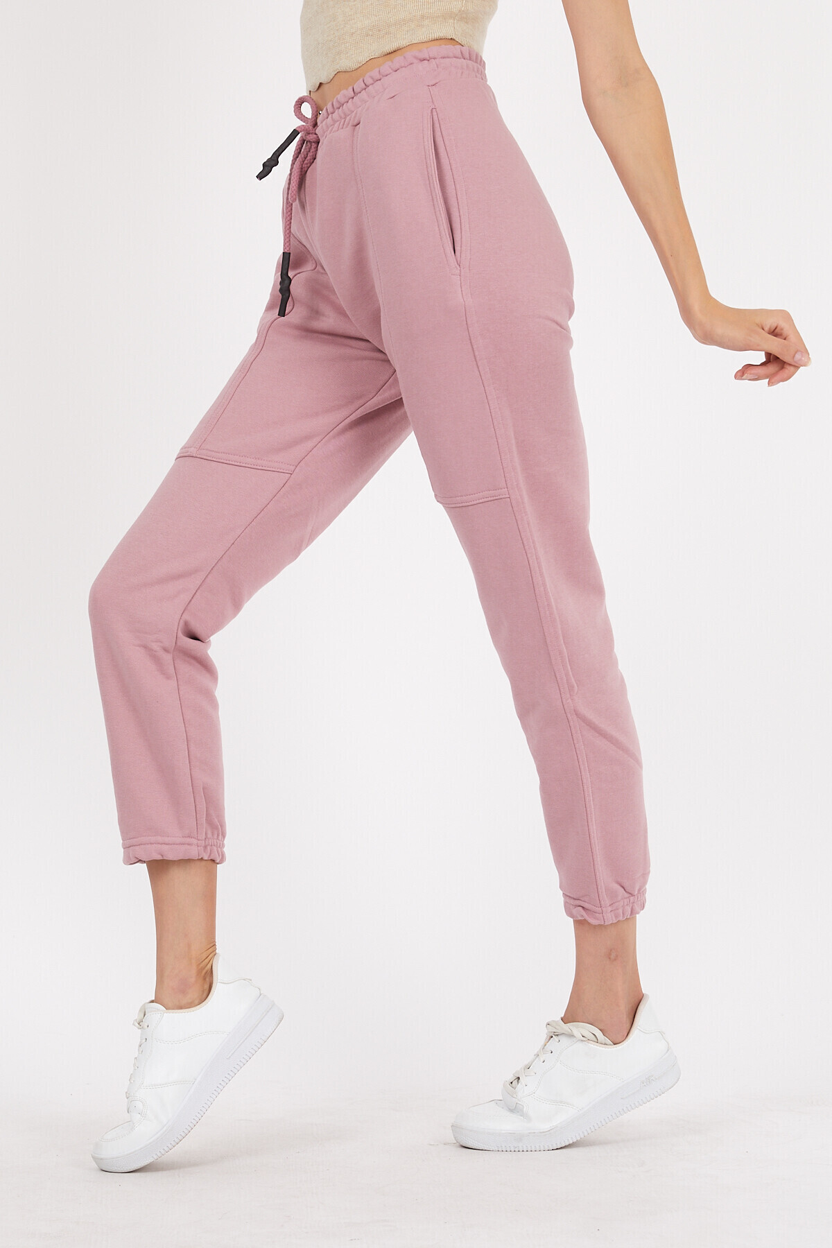 Beli ve Paçası Lastikli Yanları Cepli Slim Fit Alt Eşofman