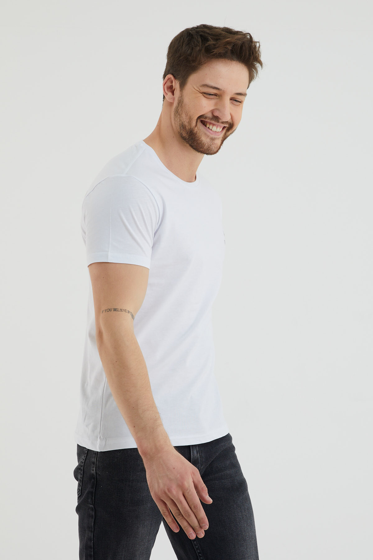 Bisiklet Yaka Viking Baskılı Tshirt