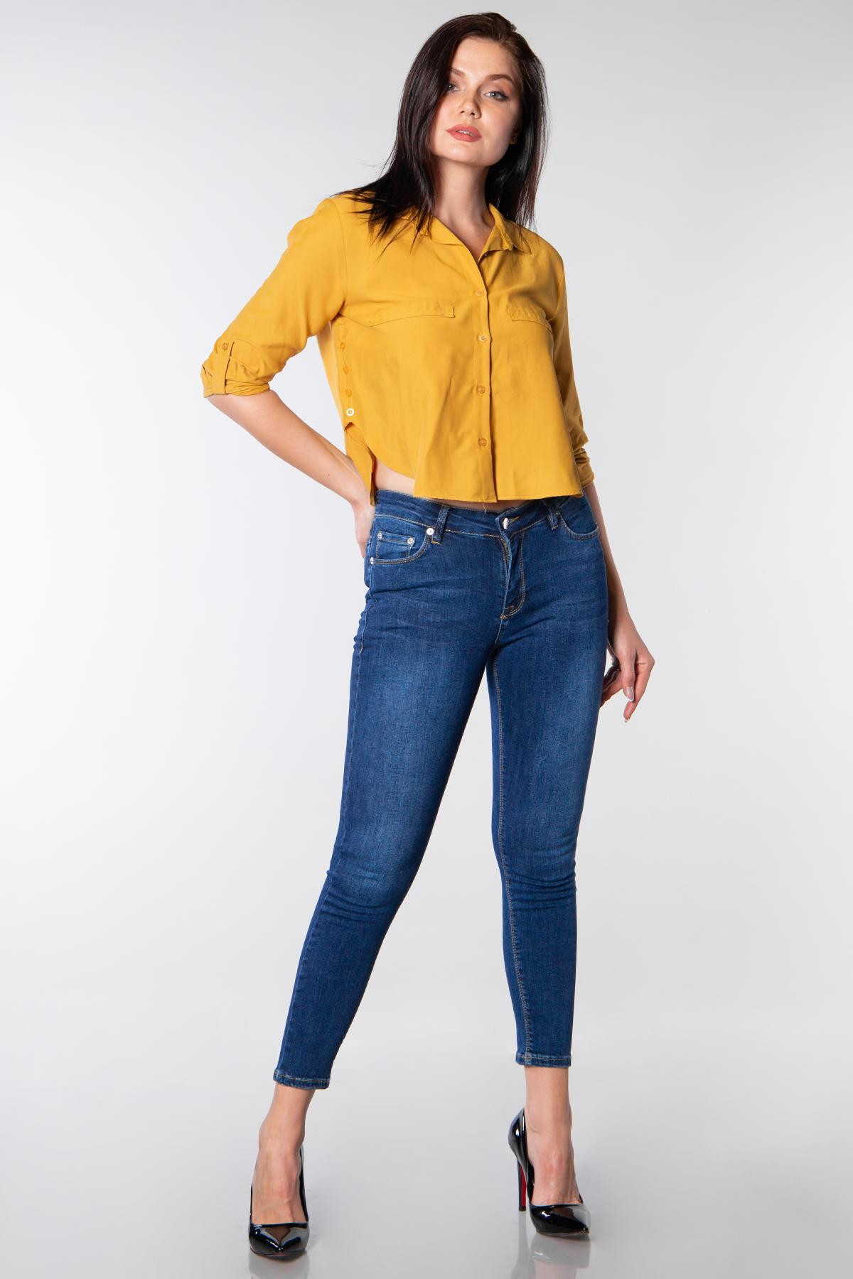 Dar Paça Yüksek Bel Kot Pantolon