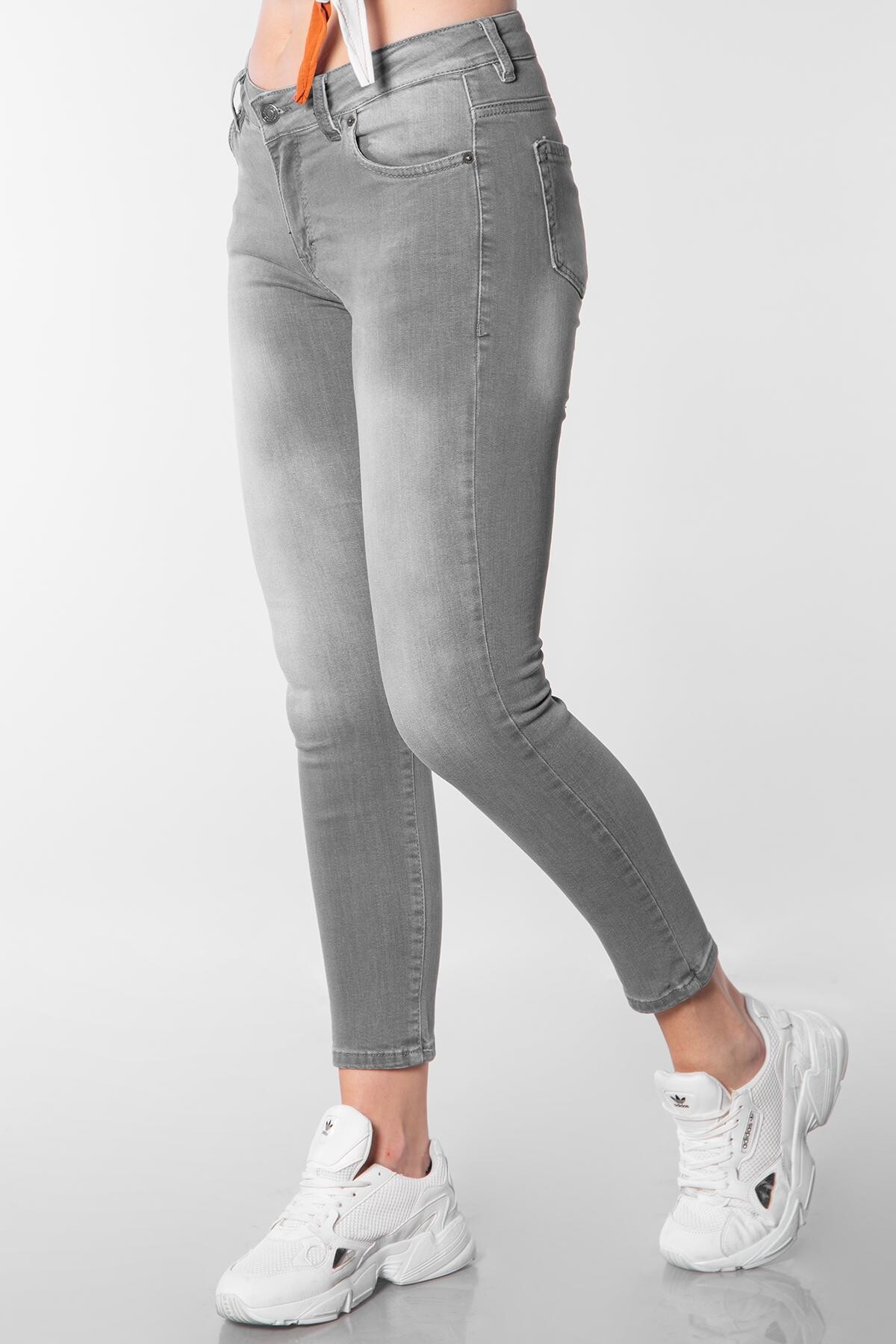 Dar Paça Yüksek Bel Kot Pantolon