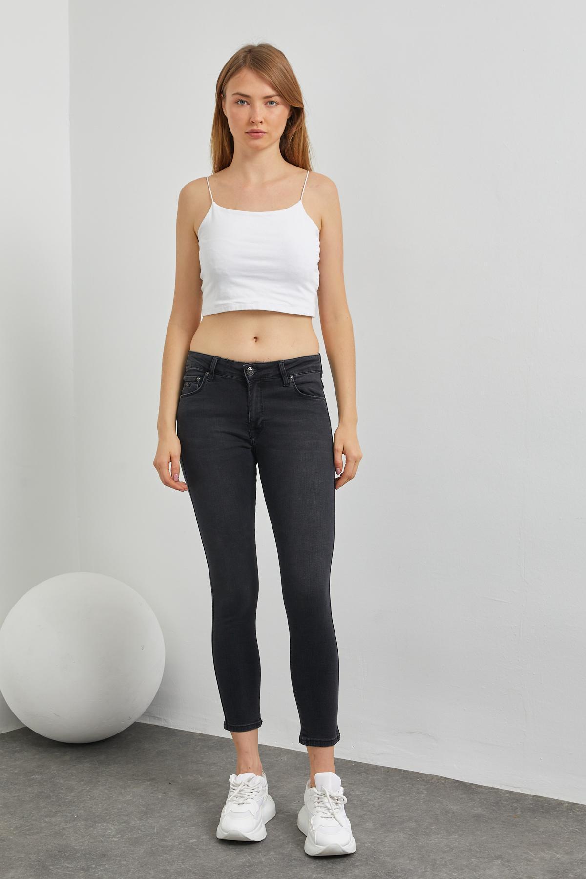 Dar Paça Yüksek Bel Kot Pantolon