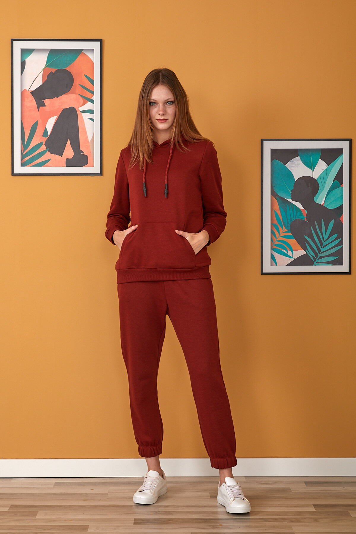 Kanguru Cepli İçi Şardonlu Kapuşonlu Eşofman Takım