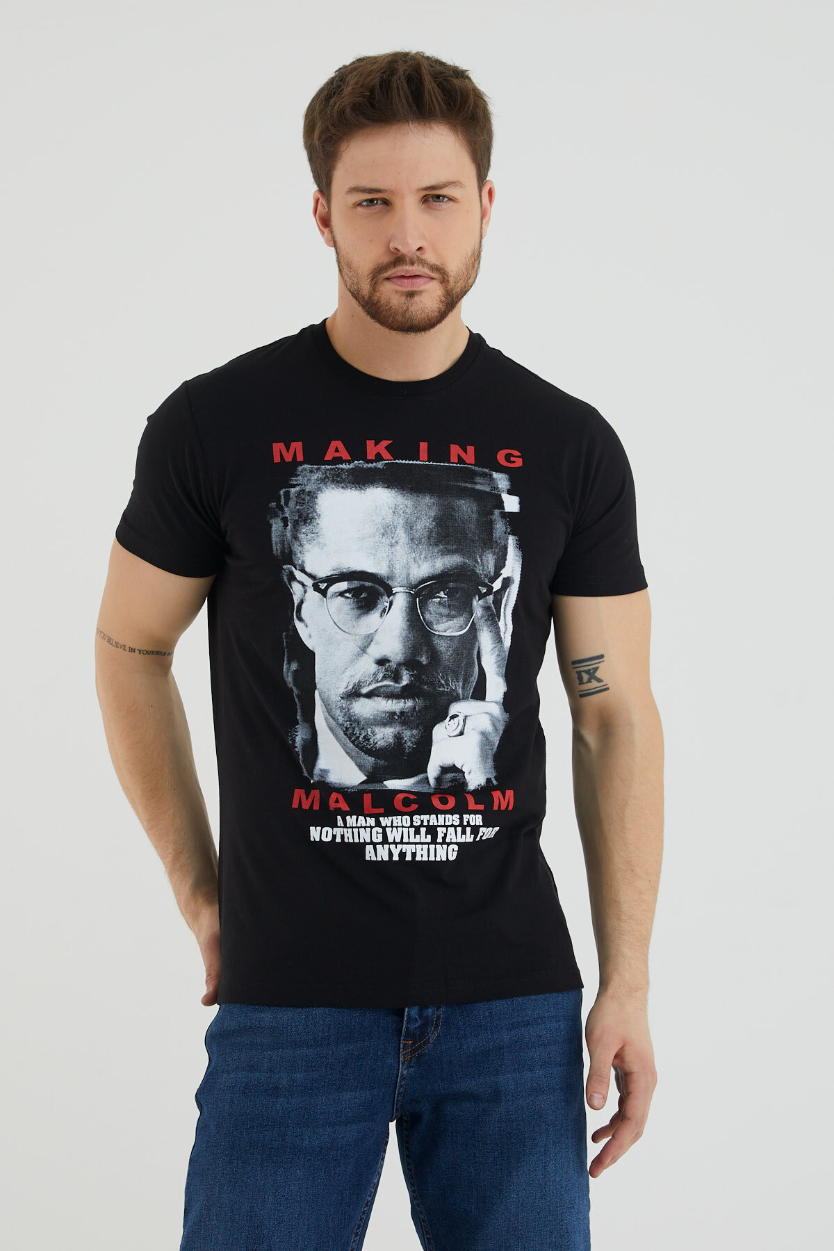 Making Yazı Baskılı Bisiklet Yaka Battal Tshirt