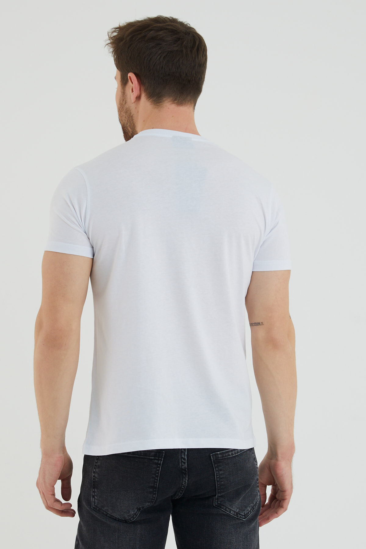 Malcolm X Yazı Baskılı Bisiklet Yaka Tshirt