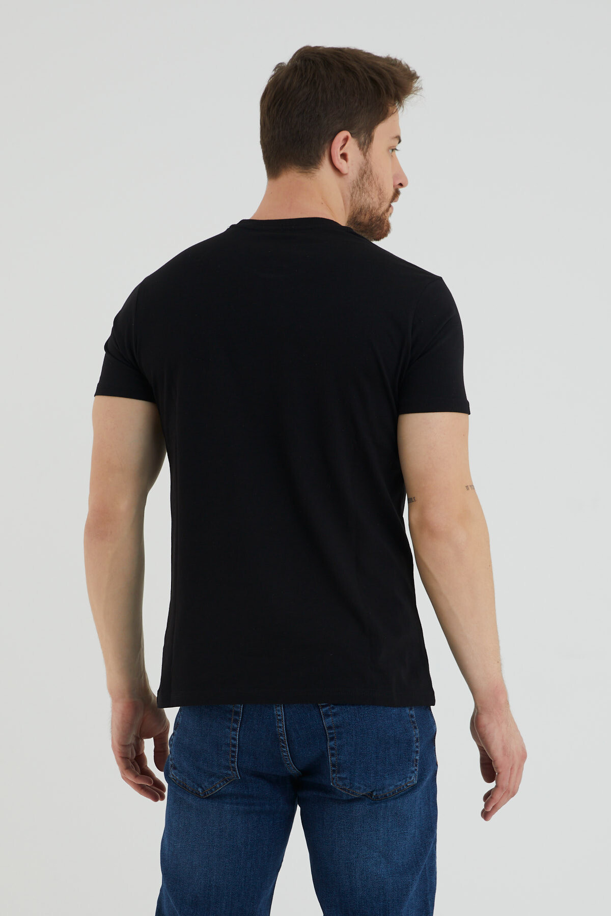 Tony Montana Yazılı Baskılı Bisiklet Yaka Slim Fit Tshirt