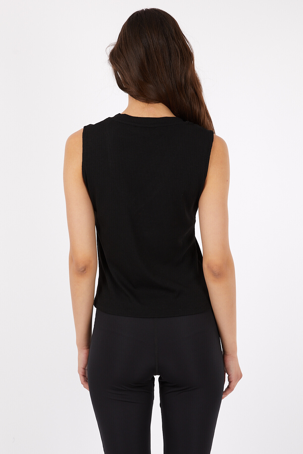 V Yaka Kaşkorseli Kolsuz Dekolteli Crop Bluz