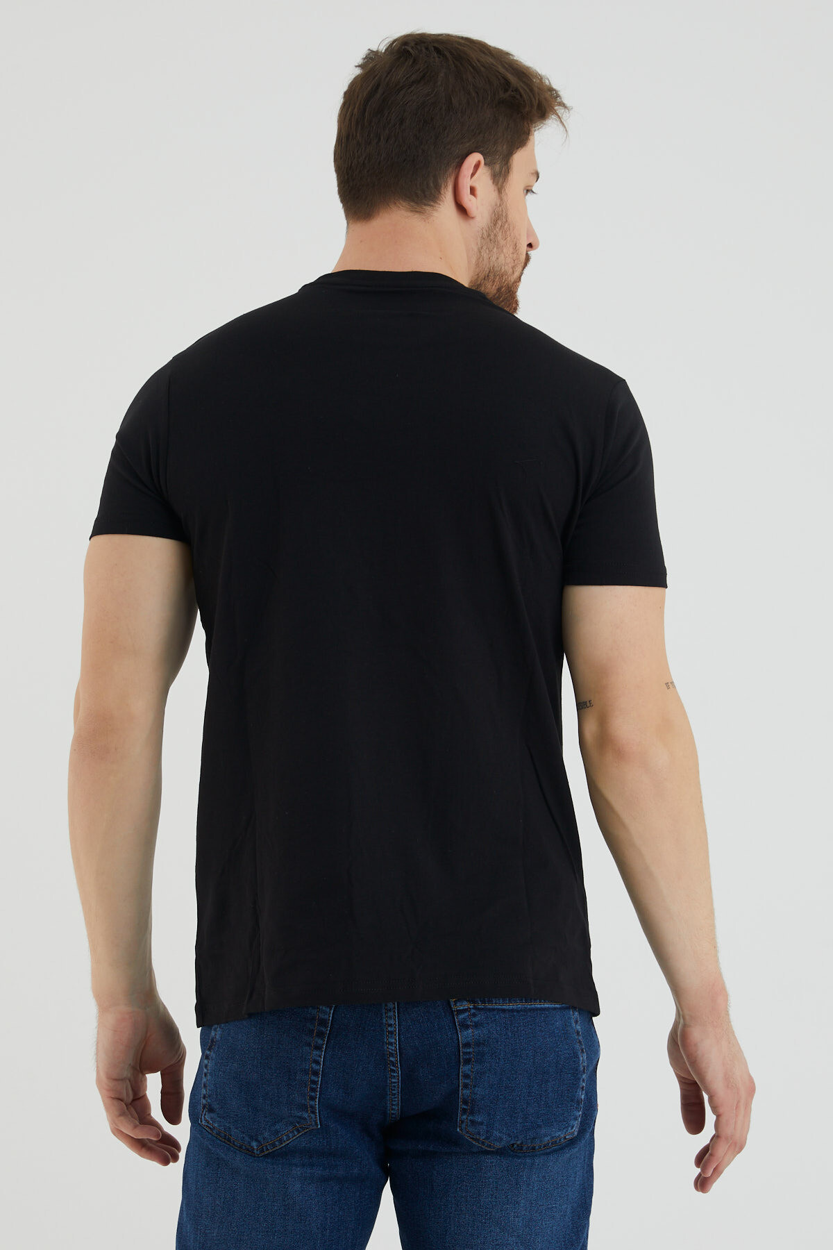 Vkng Sport Yazı Baskılı Bisiklet Yaka Slim Fit Tshirt