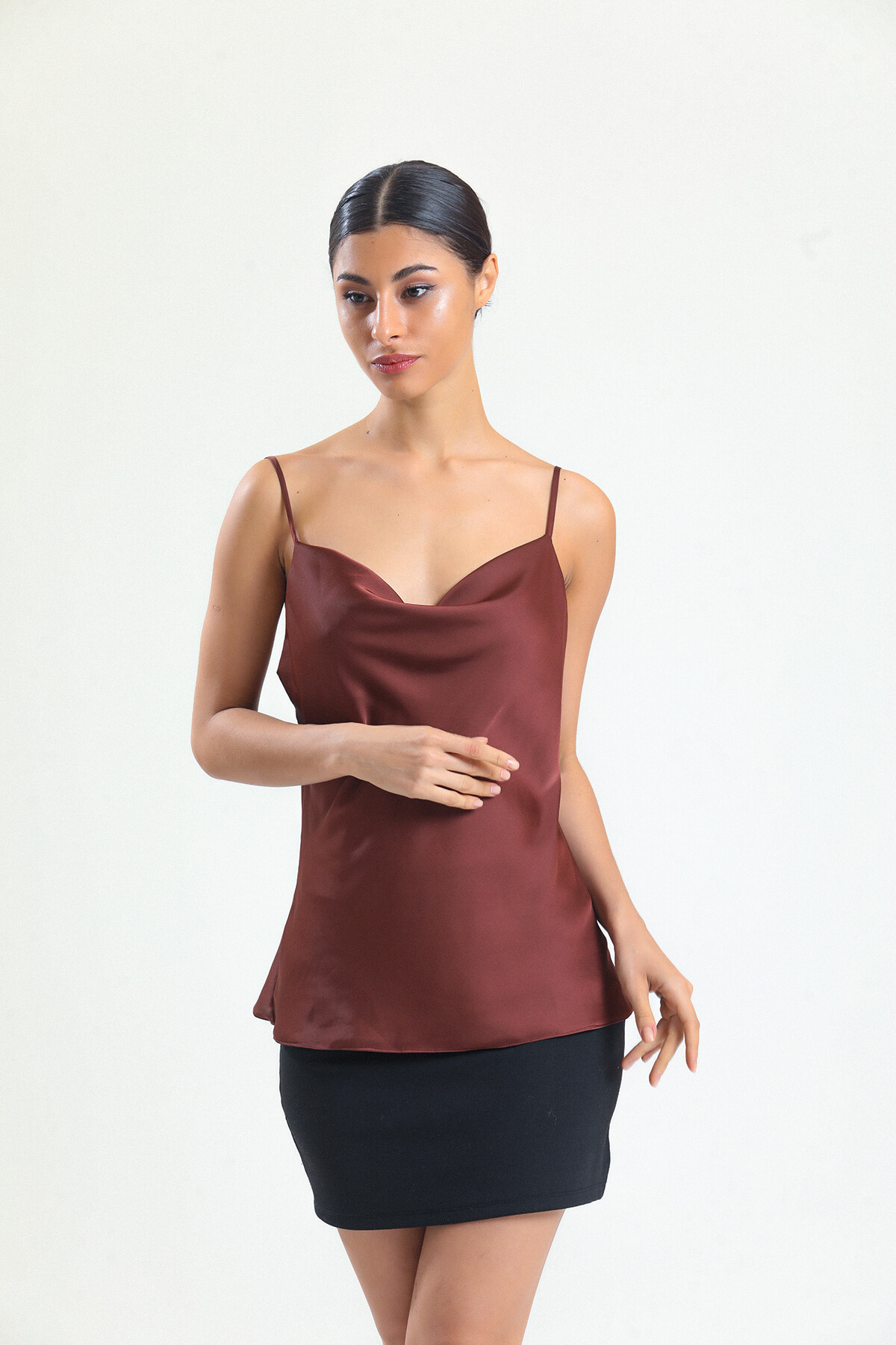 KADIN Askılı Saten Bluz