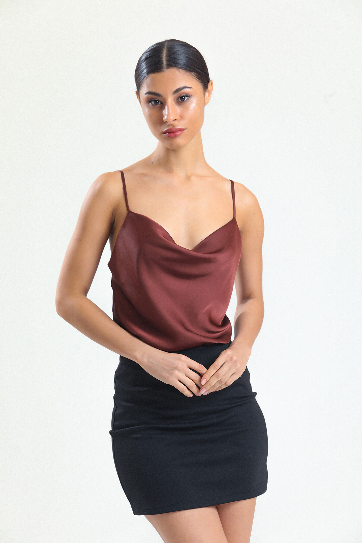 KADIN Askılı Saten Bluz