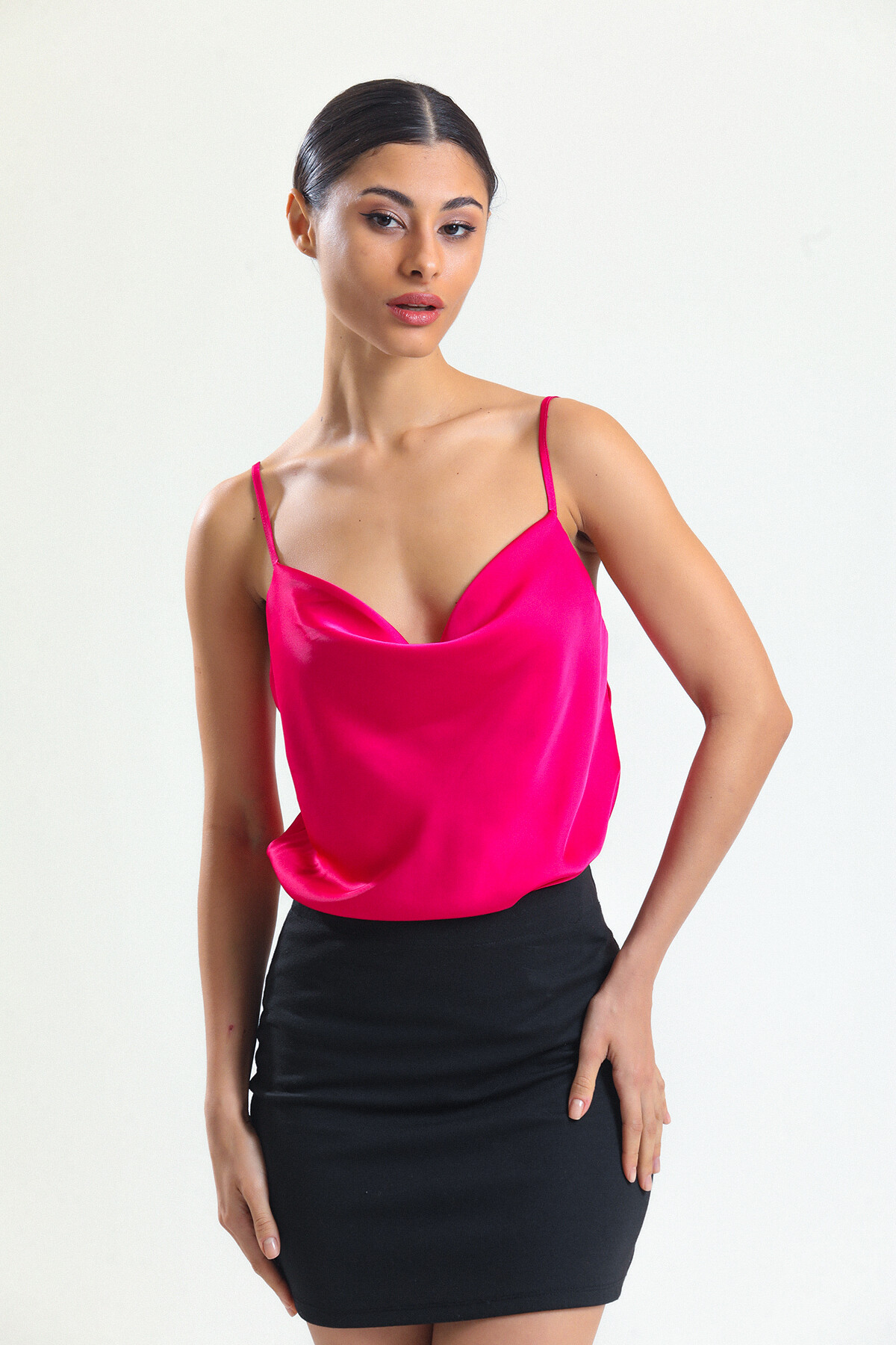 KADIN Askılı Saten Bluz