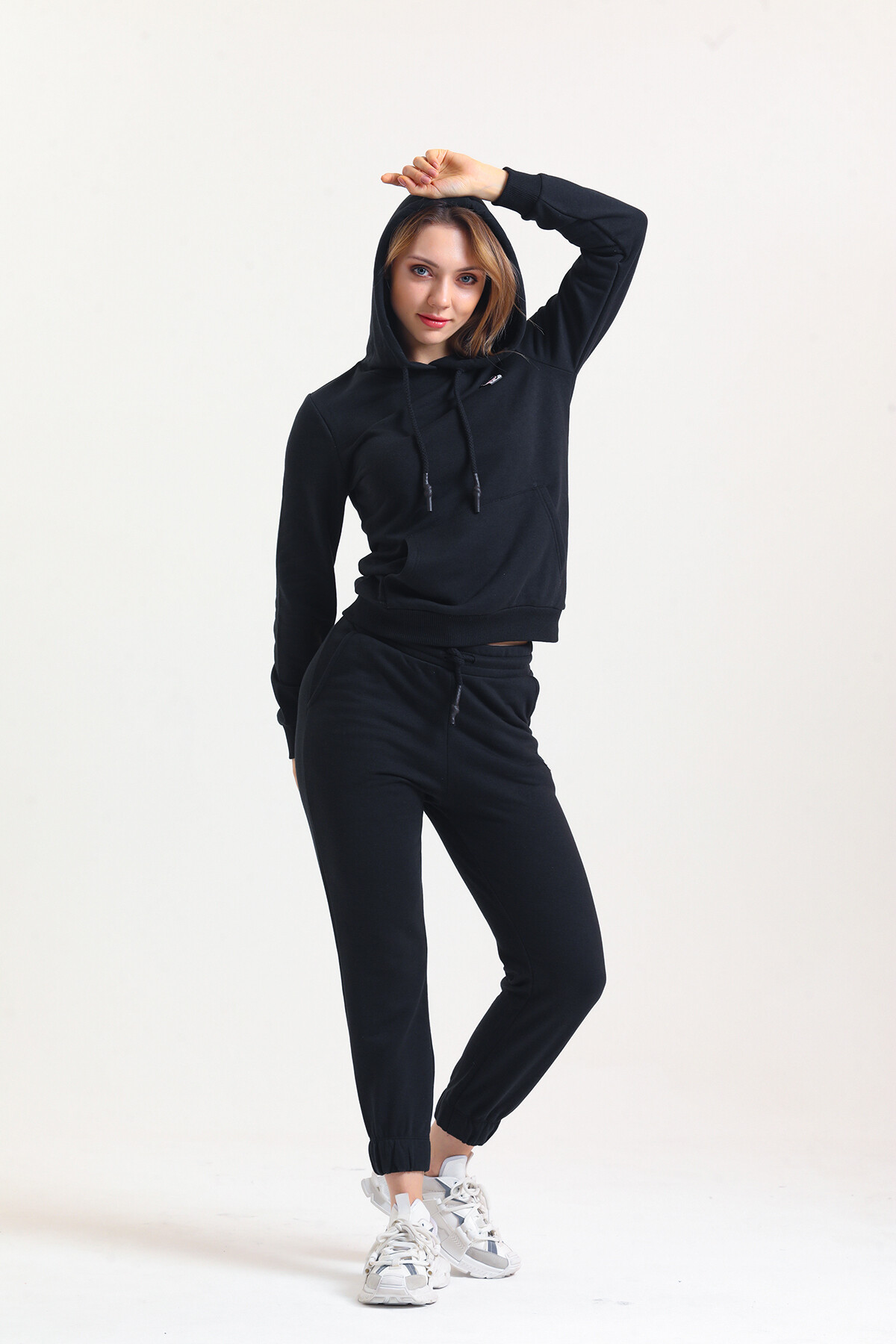 KADIN Kanguru Cepli Kapüşonlu İçi Şardonlu Eşofman Takım