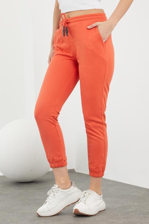 Beli ve Paçası Lastikli Cepli Bağcıklı Alt Eşofman