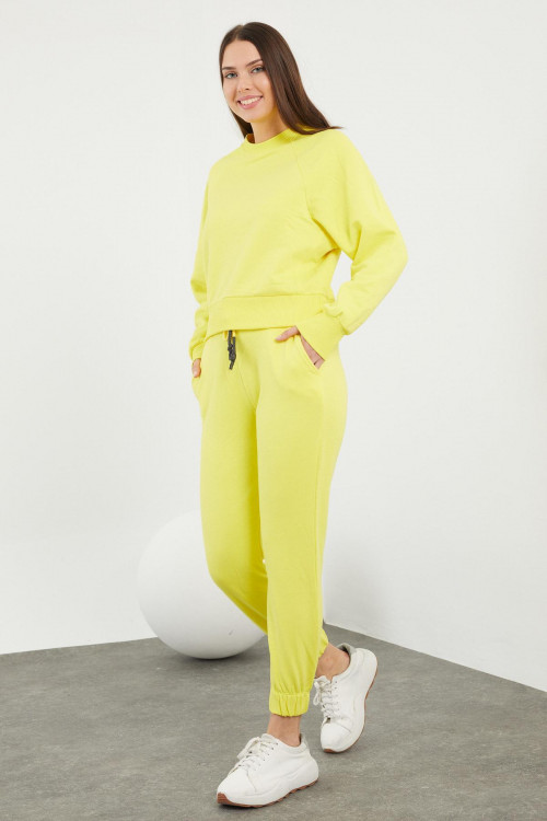 Beli ve Paçası Lastikli Düz Eşofman Takım