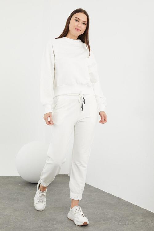 Beli ve Paçası Lastikli Düz Eşofman Takım