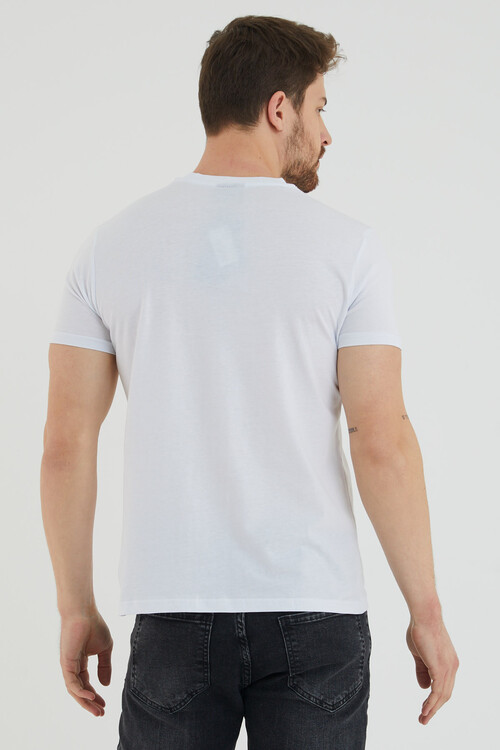 Baseball Yazı Baskılı Bisiklet Yaka Slim Fit Tshirt