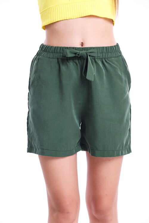 Beli Lastikli Bağcıklı Cepli Şort