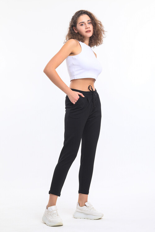 Beli Lastikli Cepli Bağcıklı Duble Paça Alt Eşofman