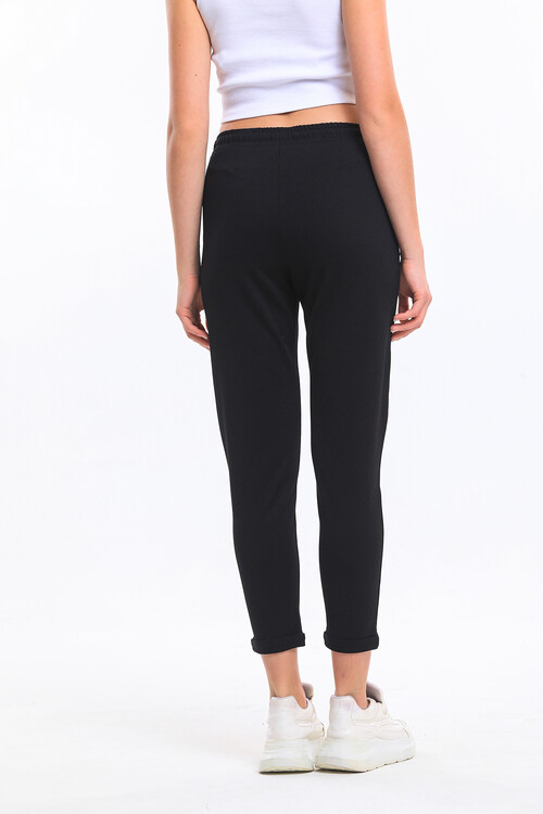 Beli Lastikli Cepli Bağcıklı Duble Paça Alt Eşofman