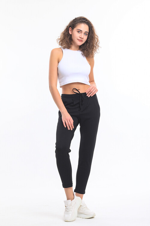 Beli Lastikli Cepli Bağcıklı Duble Paça Alt Eşofman