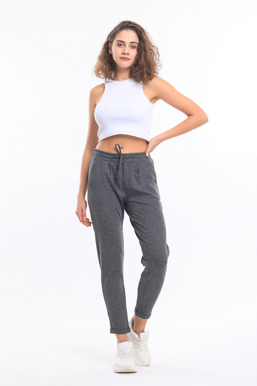 Beli Lastikli Cepli Bağcıklı Duble Paça Alt Eşofman