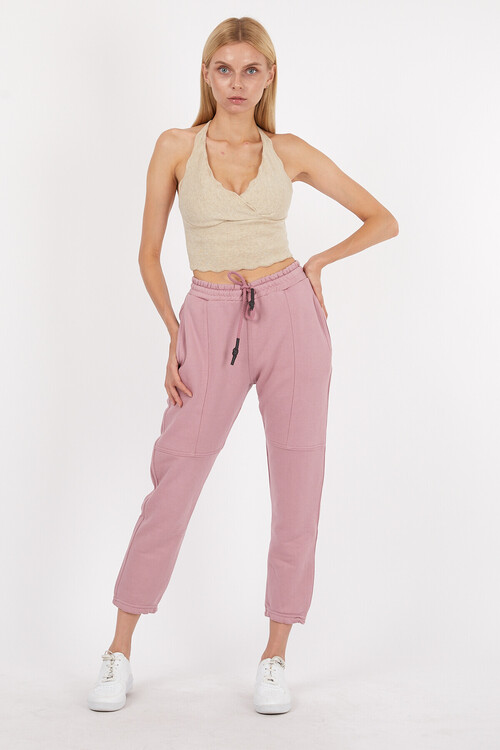 Beli ve Paçası Lastikli Yanları Cepli Slim Fit Alt Eşofman