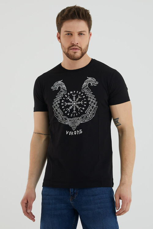 Bisiklet Yaka Önü Baskılı Tshirt