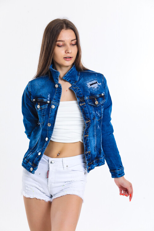 Cepli Sökük Kot Ceket