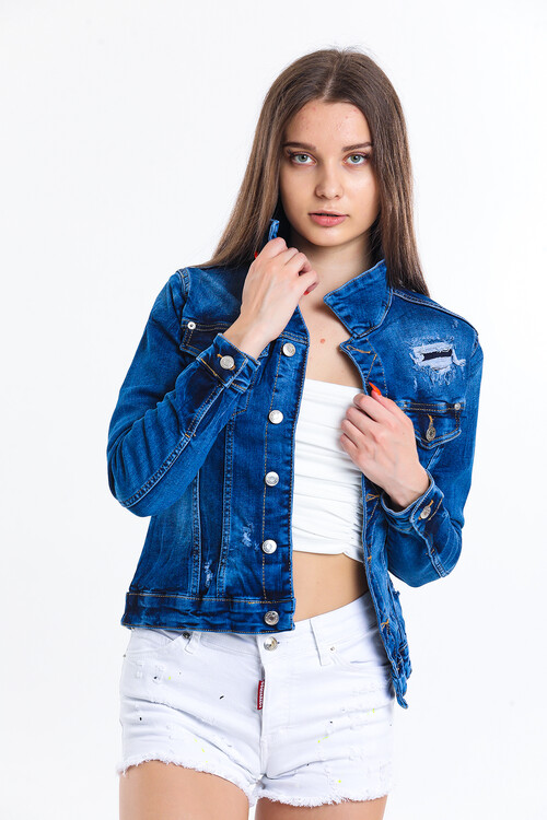 Cepli Sökük Kot Ceket