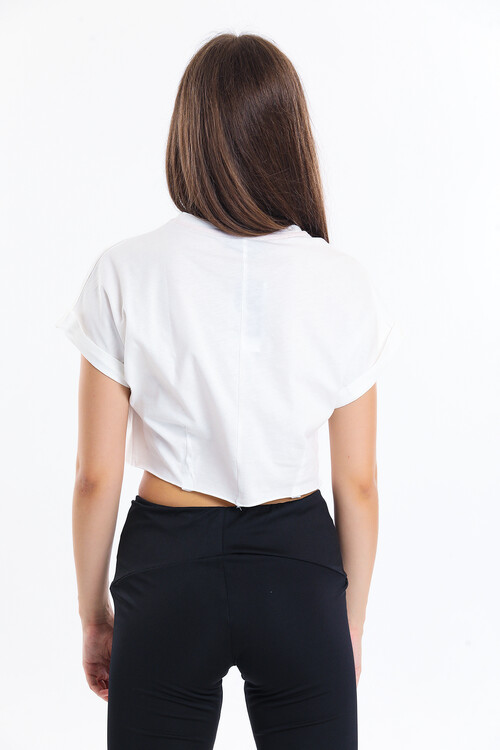 Çiçek Detaylı Baskılı Yarasa Kol Oversize Tişört