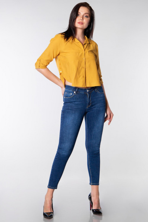 Dar Paça Yüksek Bel Kot Pantolon