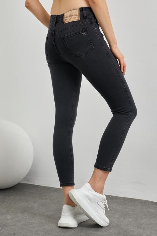 Dar Paça Yüksek Bel Kot Pantolon