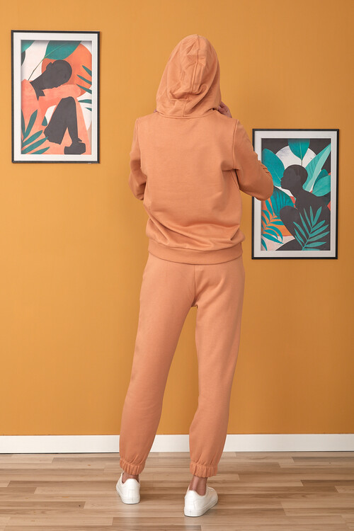 Kanguru Cepli İçi Şardonlu Kapuşonlu Eşofman Takım