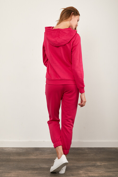 Kanguru Cepli Paçası Lastikli Kolları ve Eteği Ribanalı Eşofman Takım