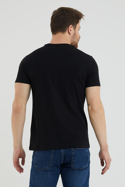 Made By Viking Yazı Baskılı Bisiklet Yaka Slim Fit Tshirt