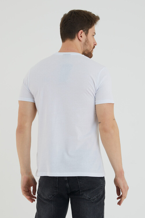 Made By Viking Yazı Baskılı Bisiklet Yaka Slim Fit Tshirt