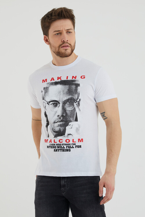 Making Yazı Baskılı Bisiklet Yaka Battal Tshirt