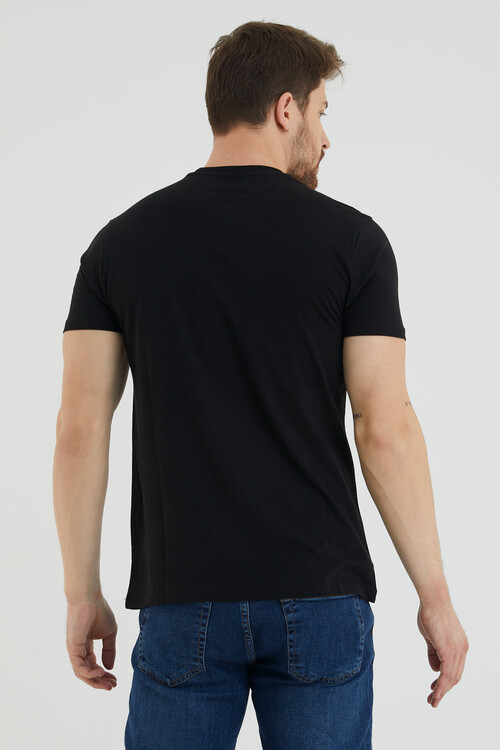 Malcolm X Baskılı Bisiklet Yaka Battal Tshirt