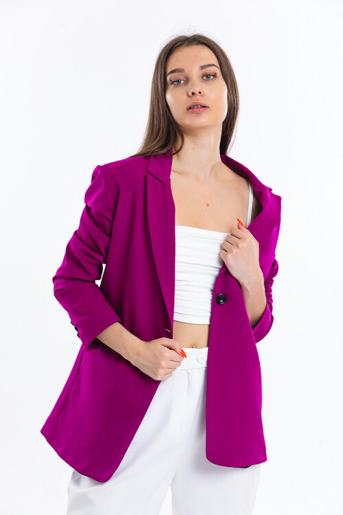 Tek Düğmeli İçi Astarlı Palazzo Ceket