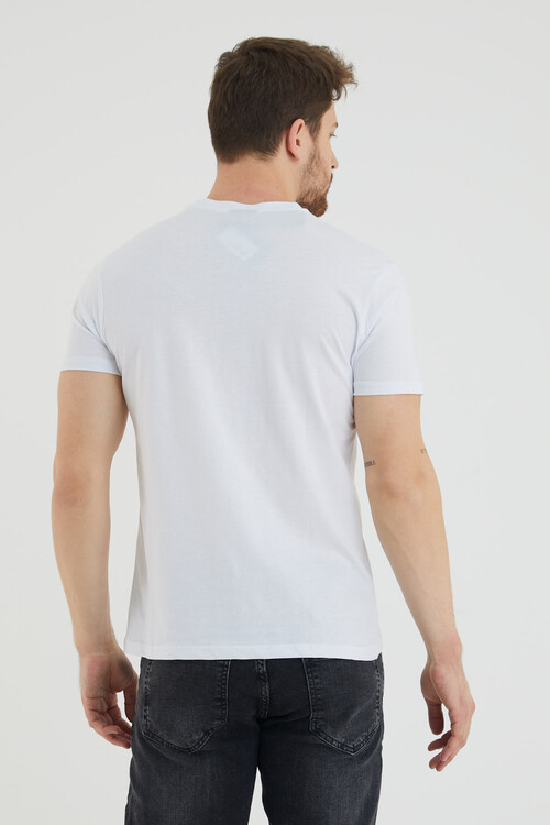 Viking And Live Yazı Baskılı Bisiklet Yaka Slim Fit Tshirt