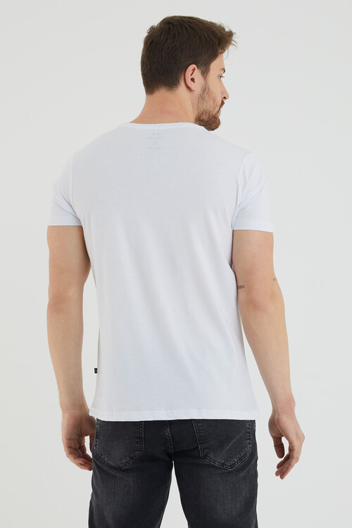 Viking Yazılı Taş Detaylı Bisiklet Yaka Tshirt