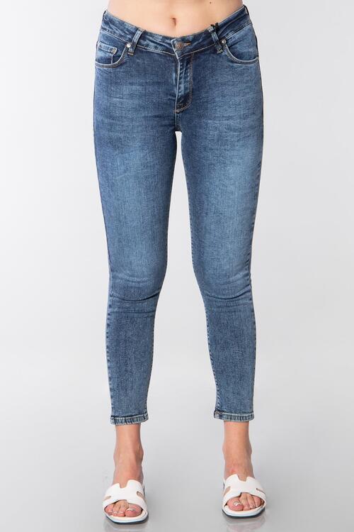 Yüksek Bel Dar Paça Kot Pantolon