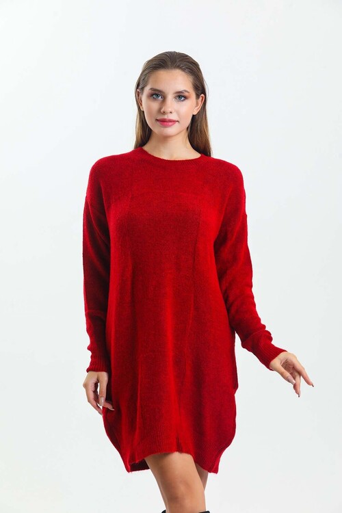 Bisiklet Yaka Yarasa Kol Triko Elbise