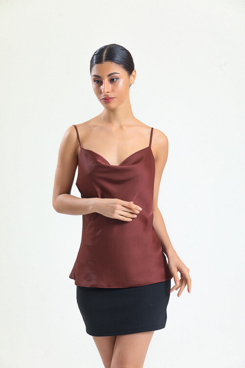 KADIN Askılı Saten Bluz