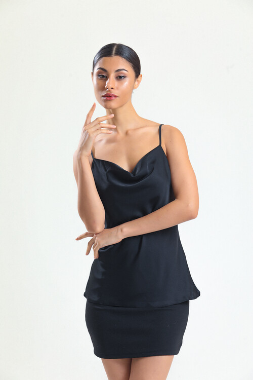 KADIN Askılı Saten Bluz