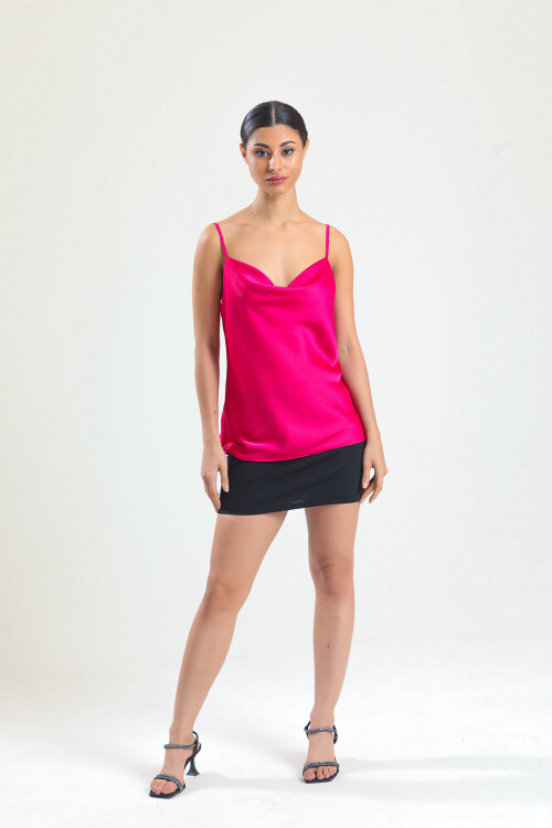 KADIN Askılı Saten Bluz