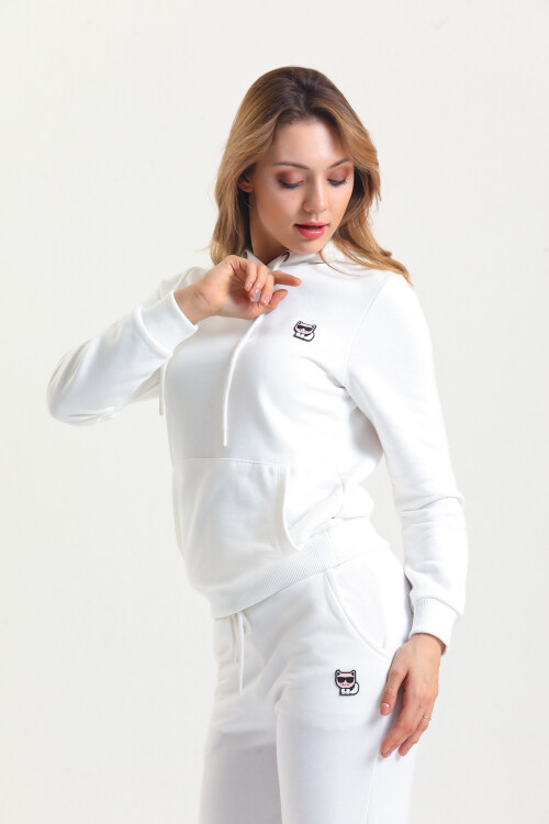 KADIN Kanguru Cepli Kapüşonlu İçi Şardonlu Eşofman Takım