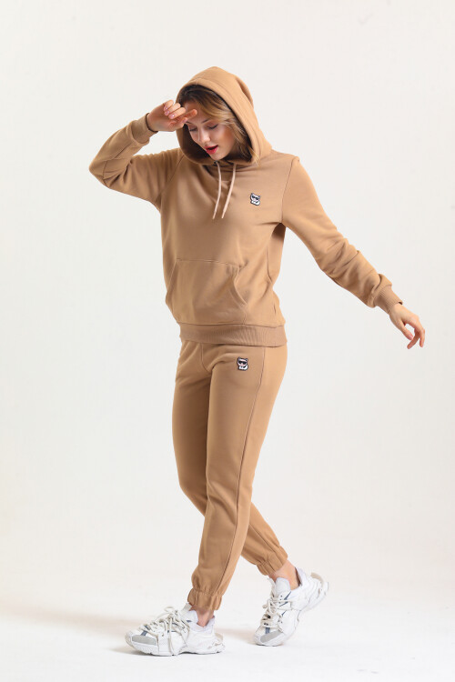 KADIN Kanguru Cepli Kapüşonlu İçi Şardonlu Eşofman Takım